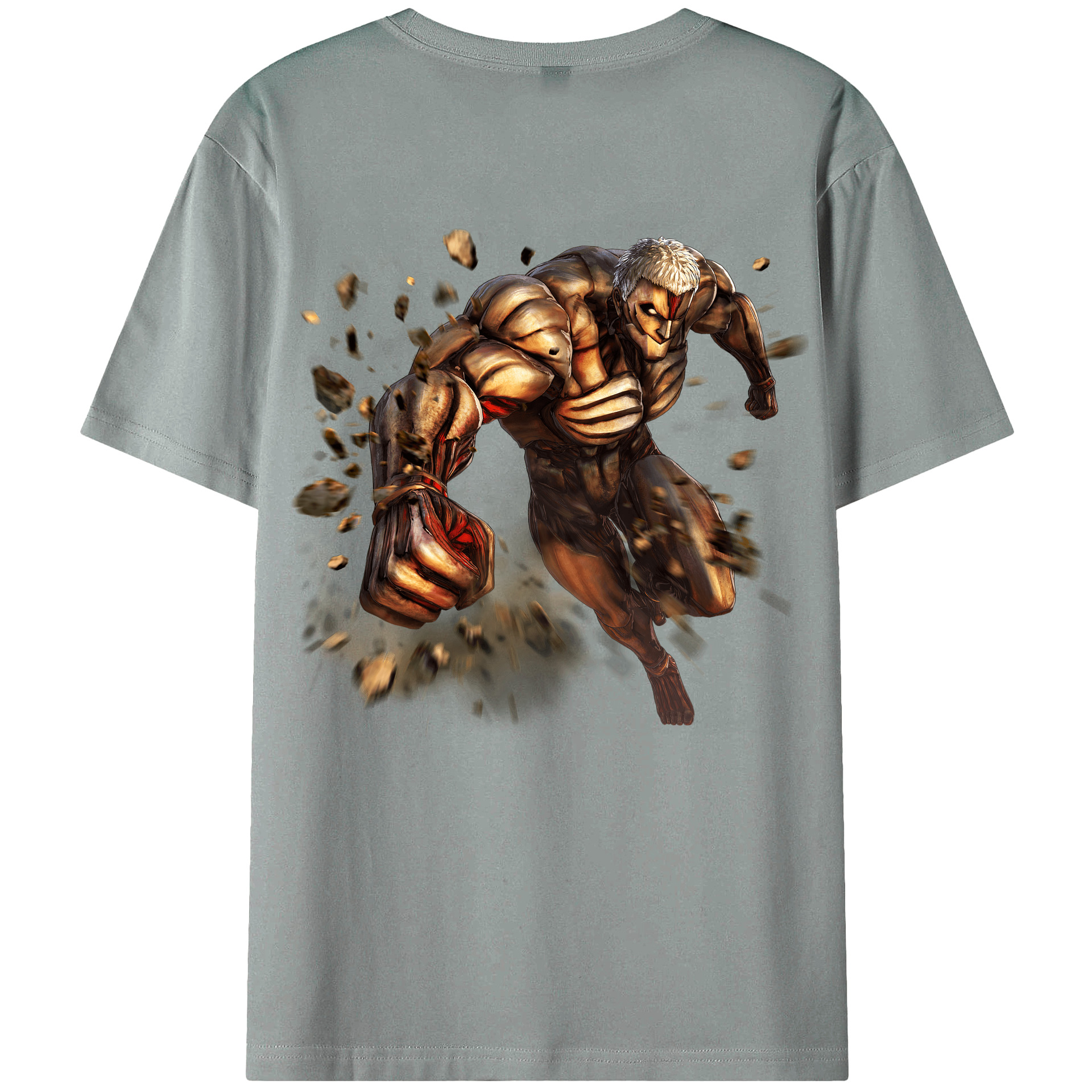 （画像用） 進撃の巨人 Attack on Titan 綿100％ メンズ半袖Tシャツ（バックプリント） 通気性